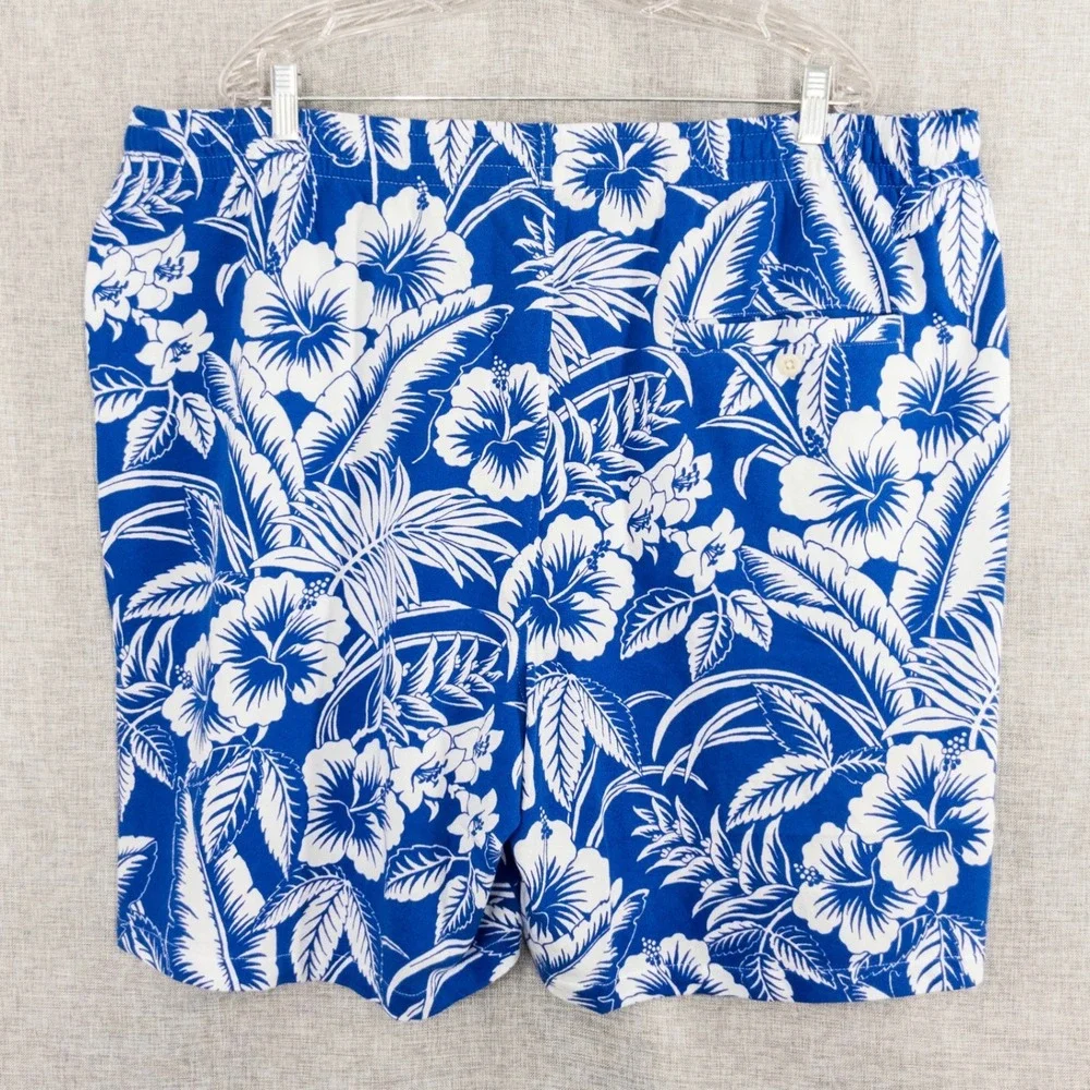 Polo Ralph Lauren Tropical Floral Spa Terry Shorts Men's 2XB Blue White NWT